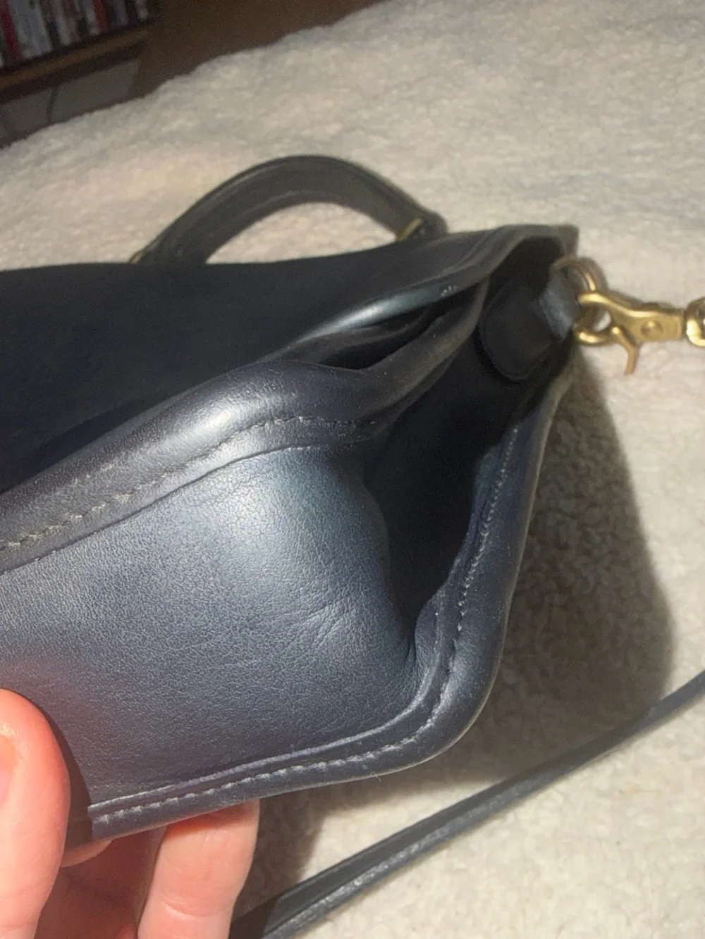Vintage Coach Station Bag Navy
